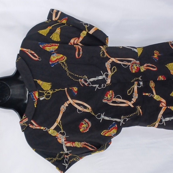 NWT Vonda split v short sleeve collared maxi top, 20" Ptp - Picture 5 of 10